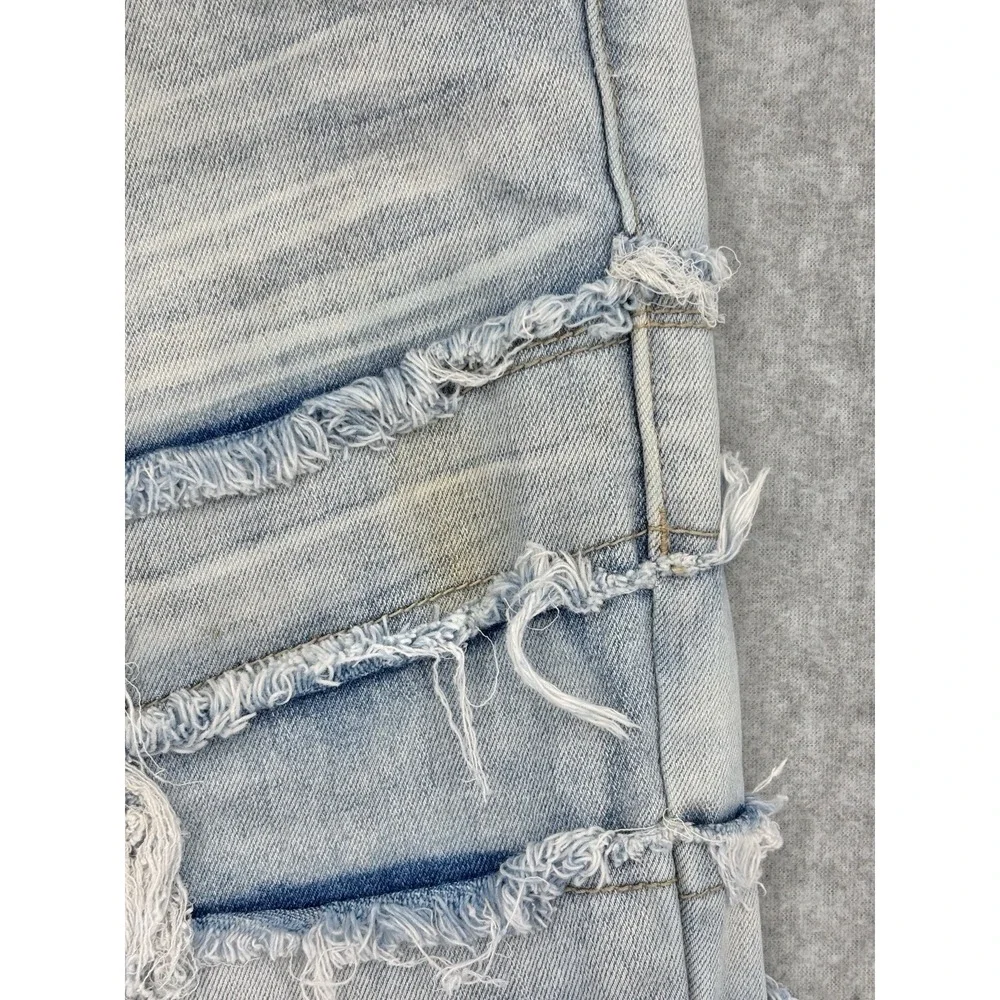 Guapi Stacked Flare Distressed Jeans Light Wash Men's Size 32